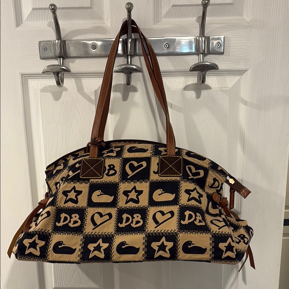 Dooney & Bourke Brown and Black Satchel with Duck Motif